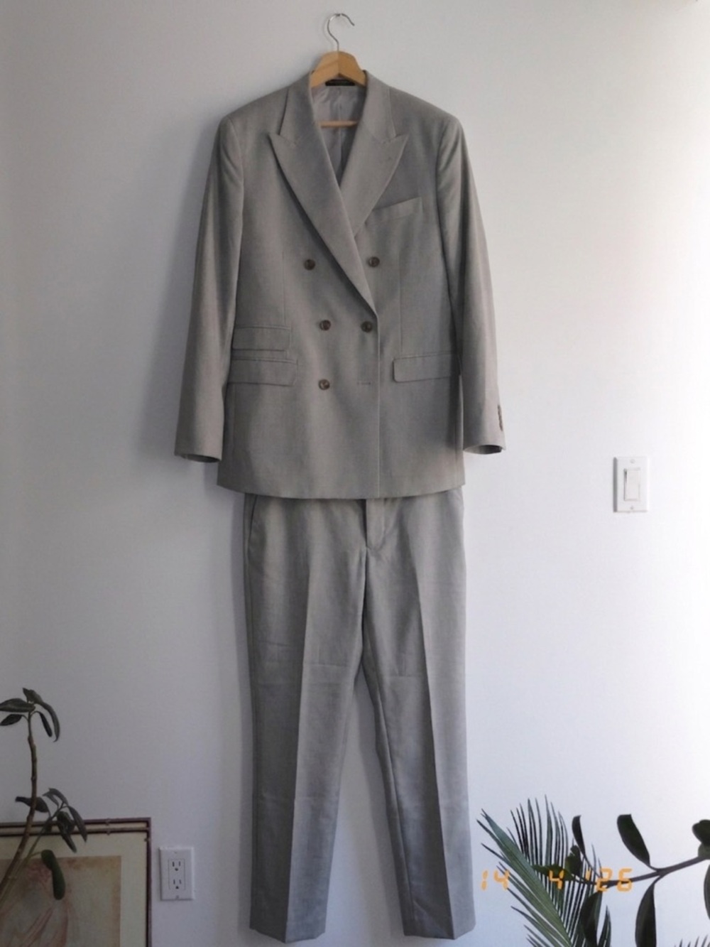 Banana Republic Double-Breasted Suit Jacket & Trousers - Light Gray